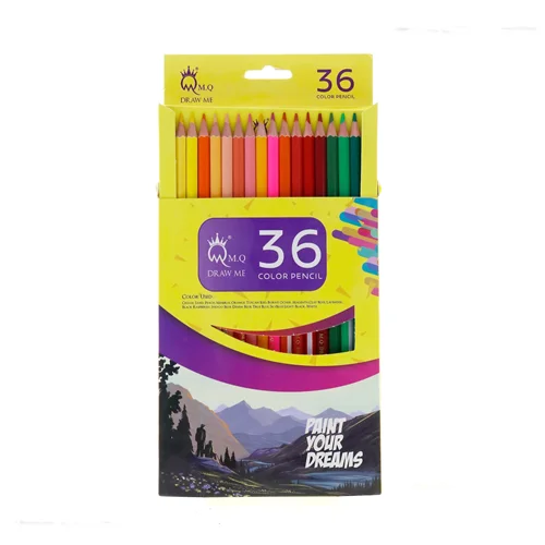 مداد رنگی دانش آموزی 36 رنگ ام کیو جعبه مقوایی