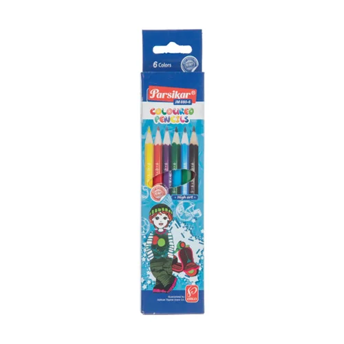 مداد رنگی 6 رنگ پارسیکار جعبه مقوایی