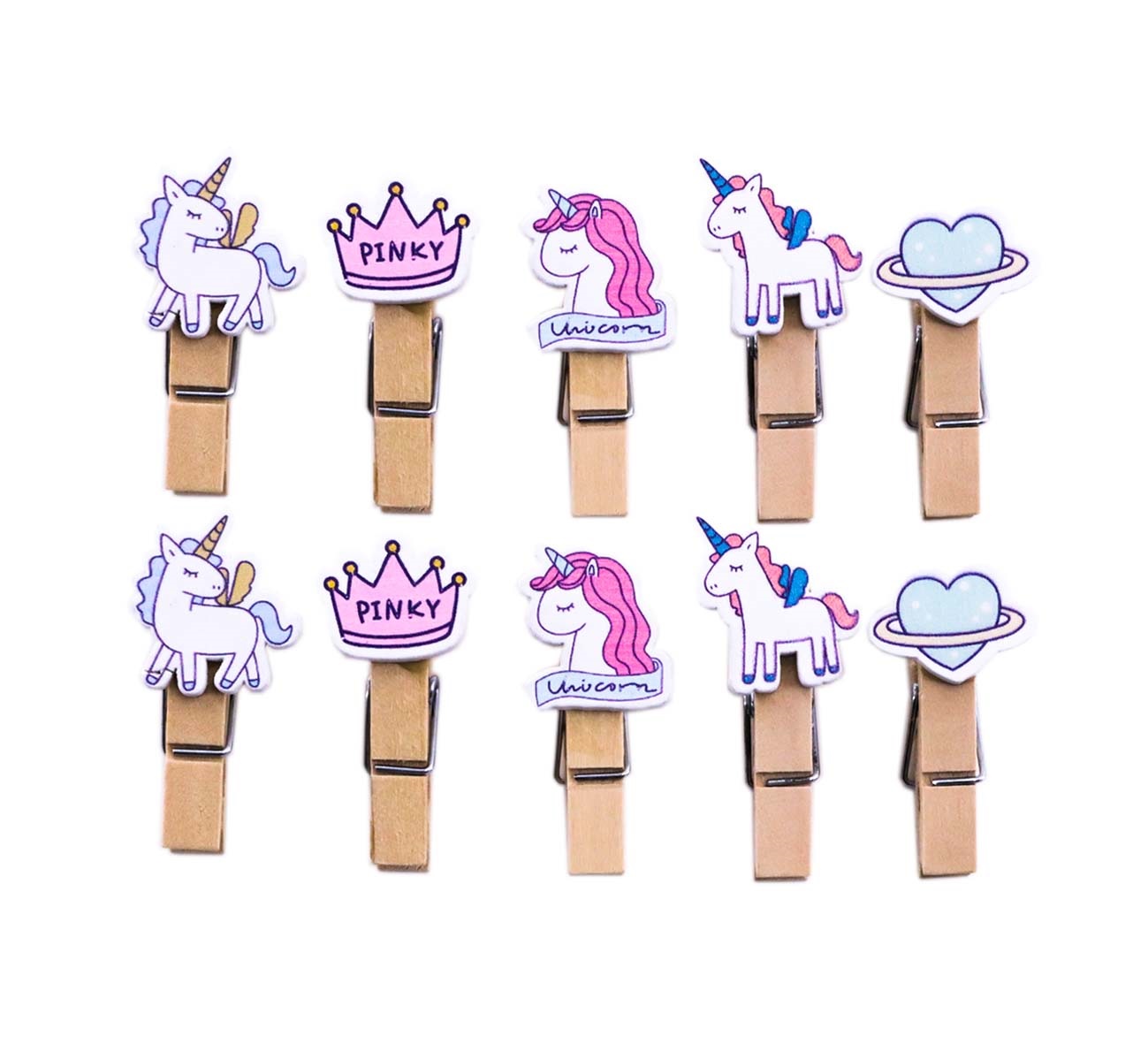 گیره چوبی فانتزی طرح یونیکورن