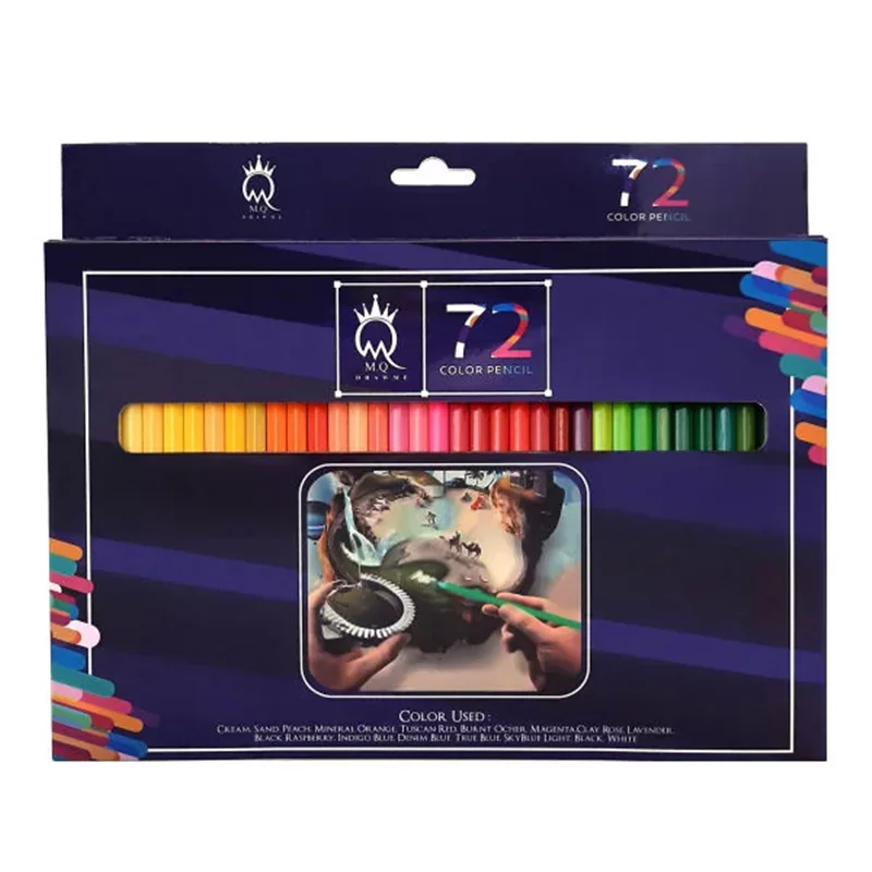 مداد رنگی حرفه ای 72 رنگ ام کیو جعبه مقوایی