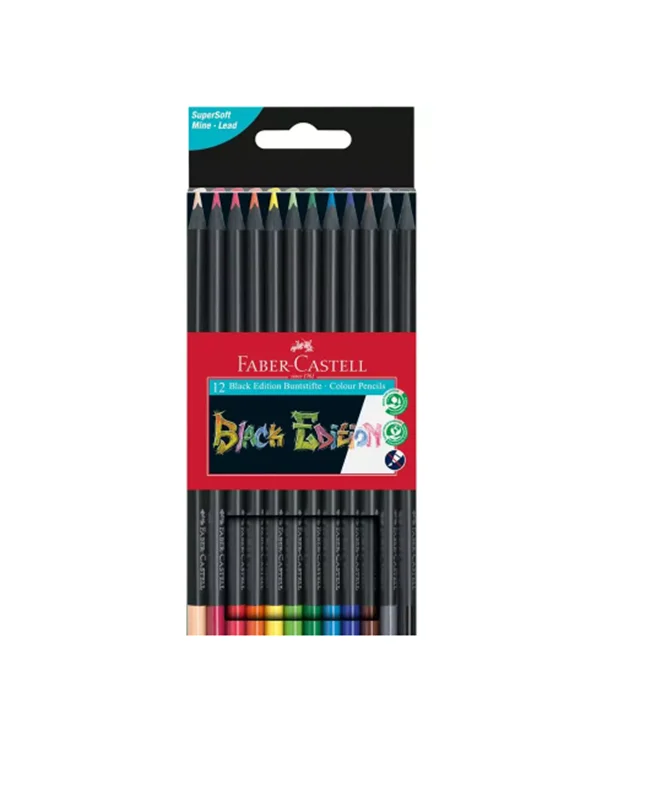مداد رنگی 12 رنگ فابرکاستل مدل Black Edition