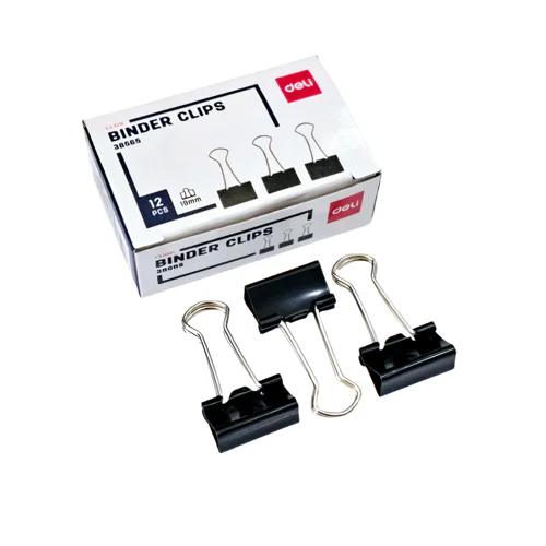 پک 12 عددی گیره دوبل کاغذ Deli