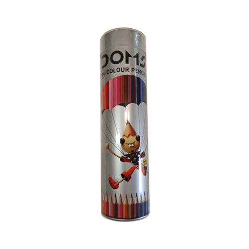 مداد رنگی 24 رنگ استوانه ای فلزی دامز Doms