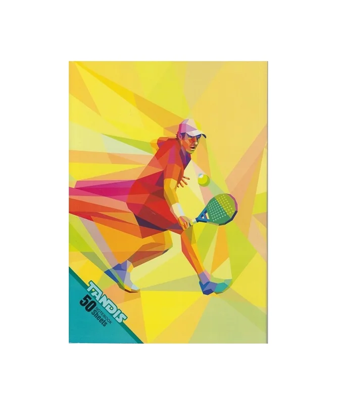 دفتر 50 برگ جلد مقوایی تندیس کد 10 طرح تنیس
