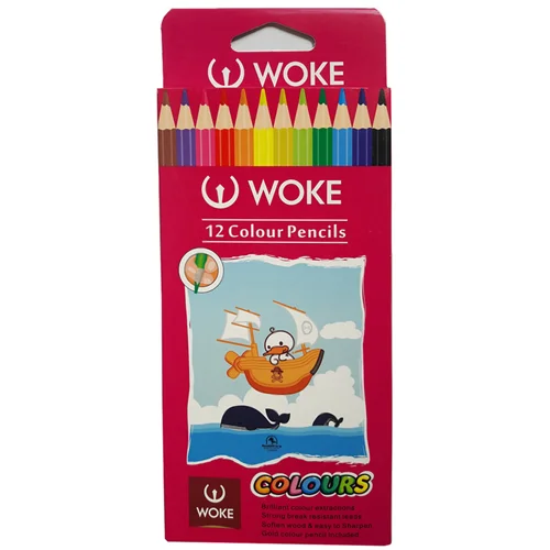 مداد رنگی 12 رنگ ووک جعبه مقوایی
