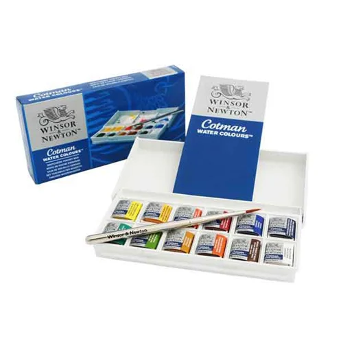 آبرنگ 12 رنگ قرص کوچک وینزور مدل کاتمن