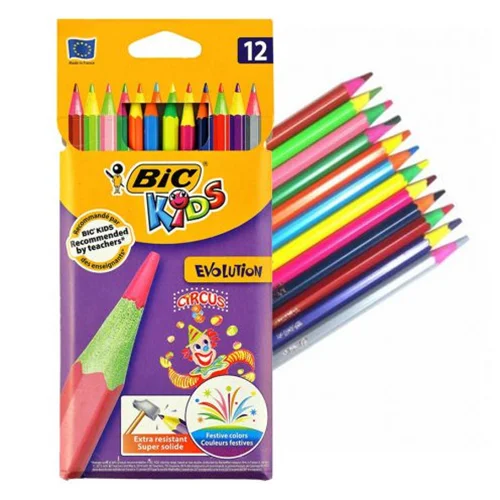 مداد رنگی 12 رنگ بیک مدل Circus جعبه مقوایی