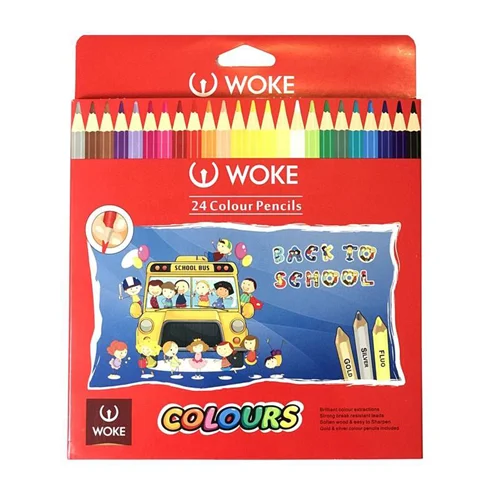 مداد رنگی 24 رنگ ووک جعبه مقوایی