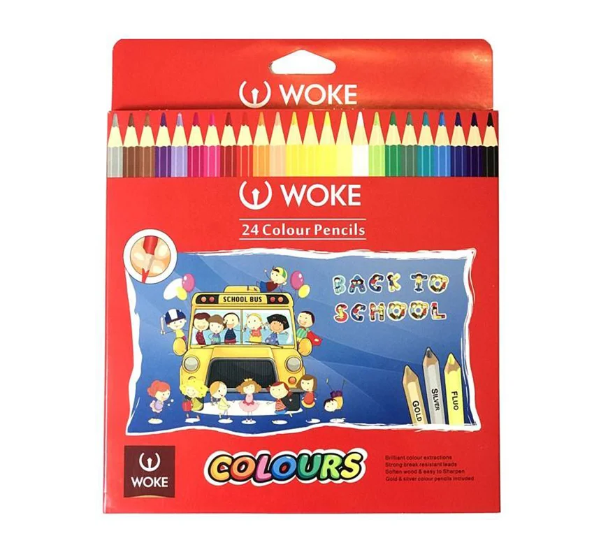 مداد رنگی 24 رنگ ووک جعبه مقوایی