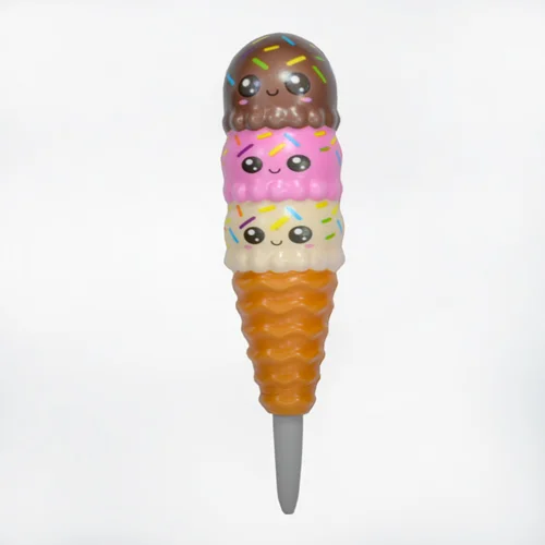 روان نویس فانتزی اسکویشی مدل بستنی قیفی سه رنگ