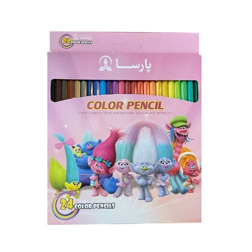 مداد رنگی 24 رنگ پارسا جعبه مقوایی