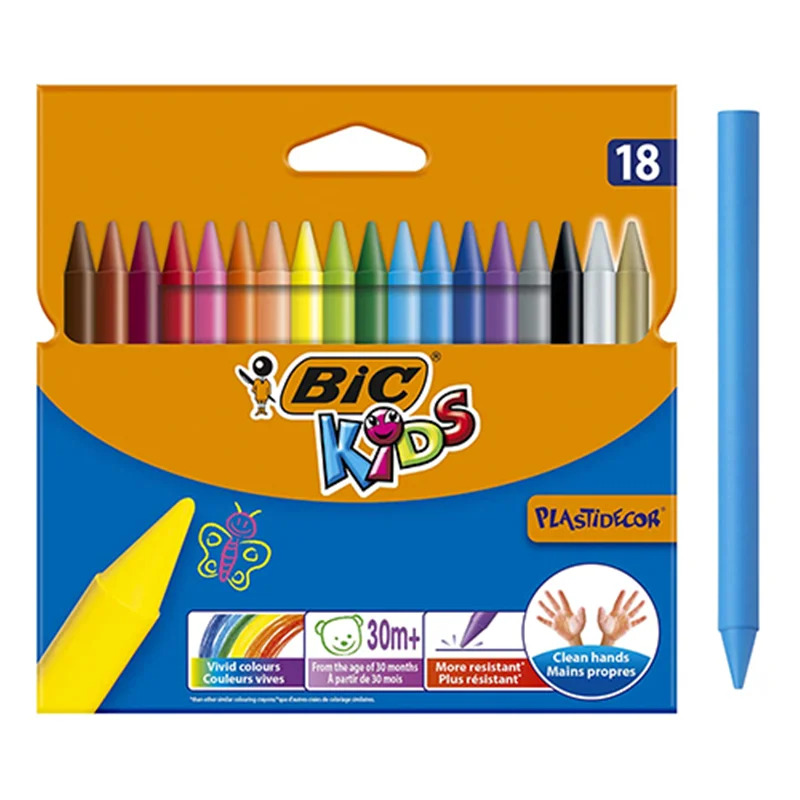 مدادشمعی 18 رنگ بیک مدل کیدز پلاستی دکور