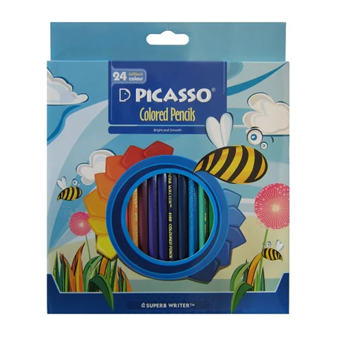 مداد رنگی 24 رنگ جعبه مقوایی پیکاسو
