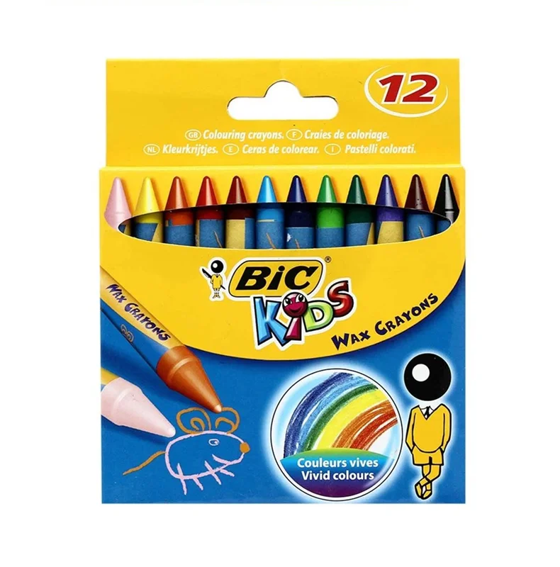 مداد شمعی 12 رنگ روغنی بیک