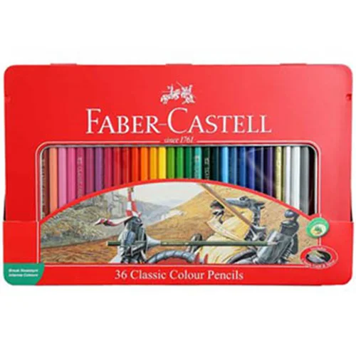 مداد رنگی 36 رنگ جعبه فلزی فابر کاستل