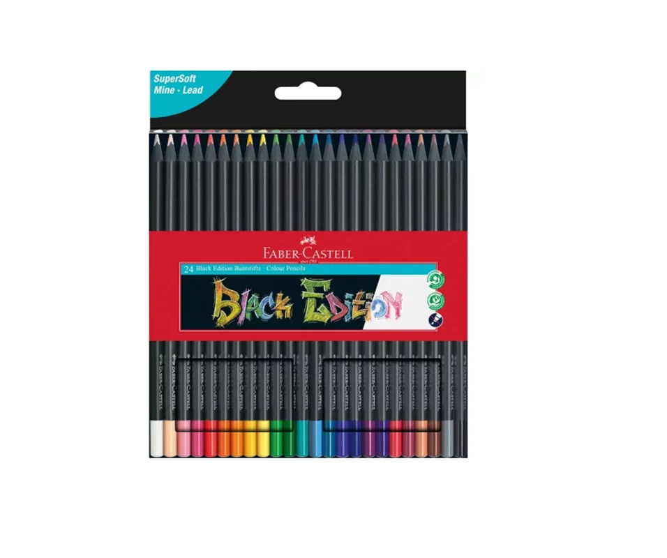 مداد رنگی 24 رنگ فابرکاستل مدل Black Edition