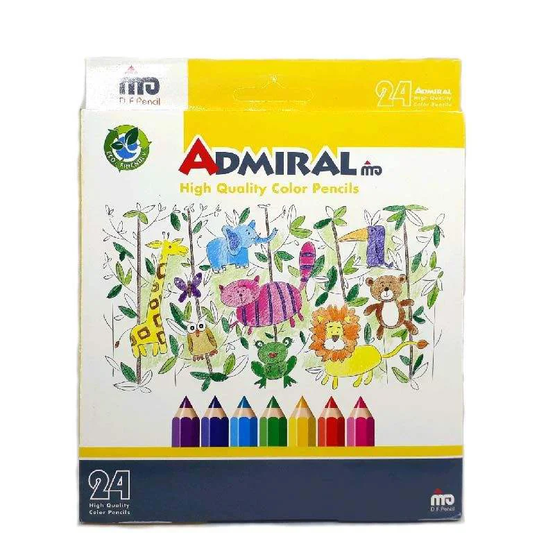 مداد رنگی 24 رنگ جعبه مقوایی آدمیرال